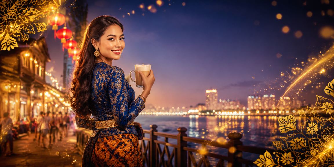 Meja Baccarat kasino dalam talian Malaysia suasana malam Melaka
